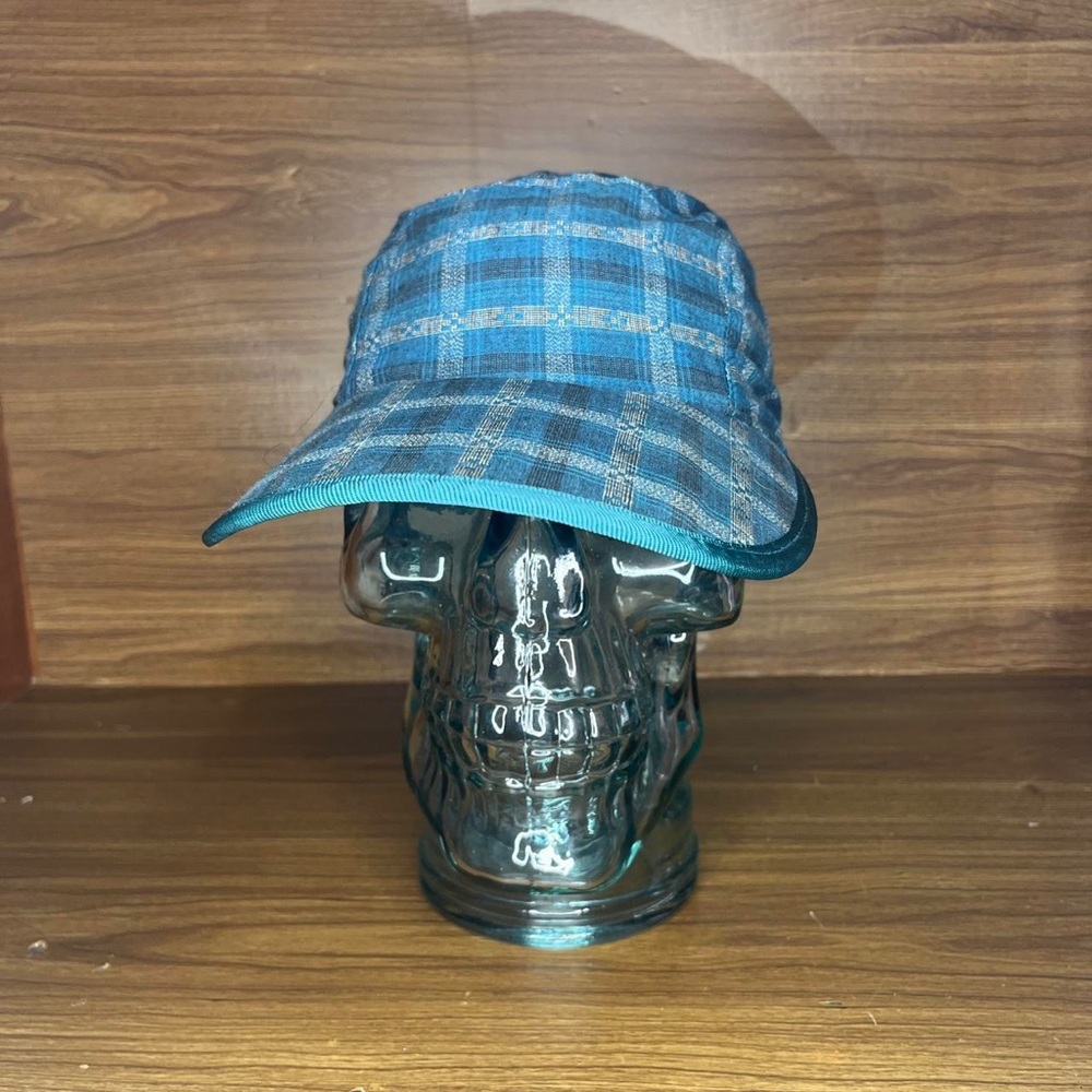 Vintage Patagonia Hat 5-Panel Duck Bill Green Plaid Adjustable 90's USA